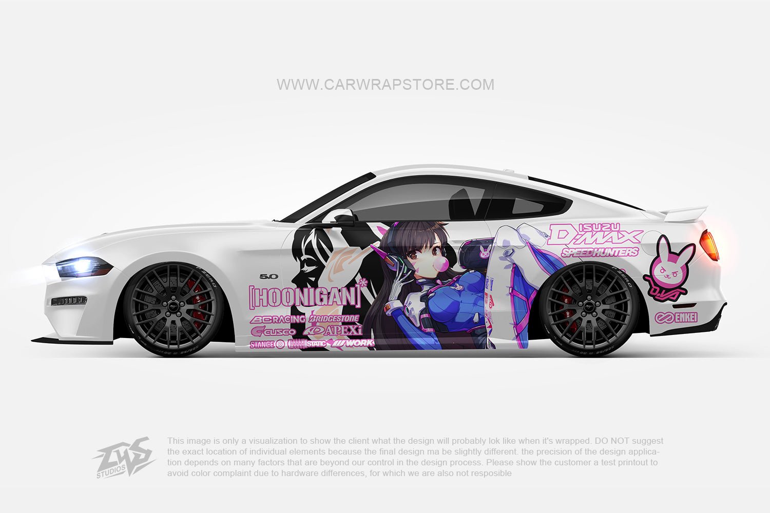 D.Va Overwatch ITASHA anime car wrap vinyl stickers Fit With Any Cars