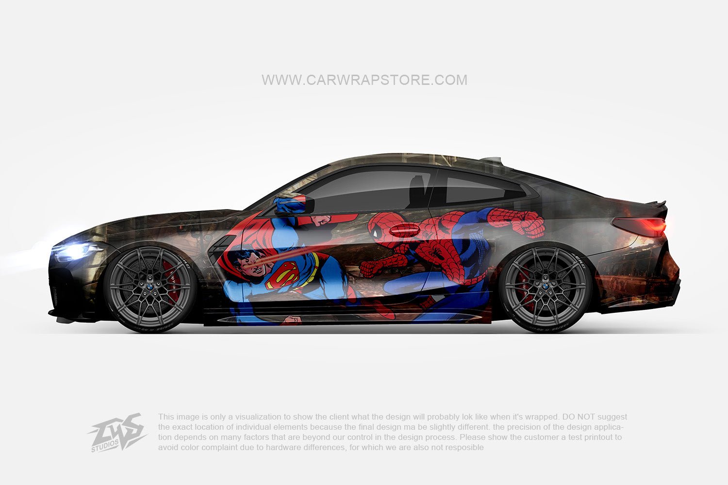 Superman ITASHA anime car wrap vinyl stickers Fit With Any Cars