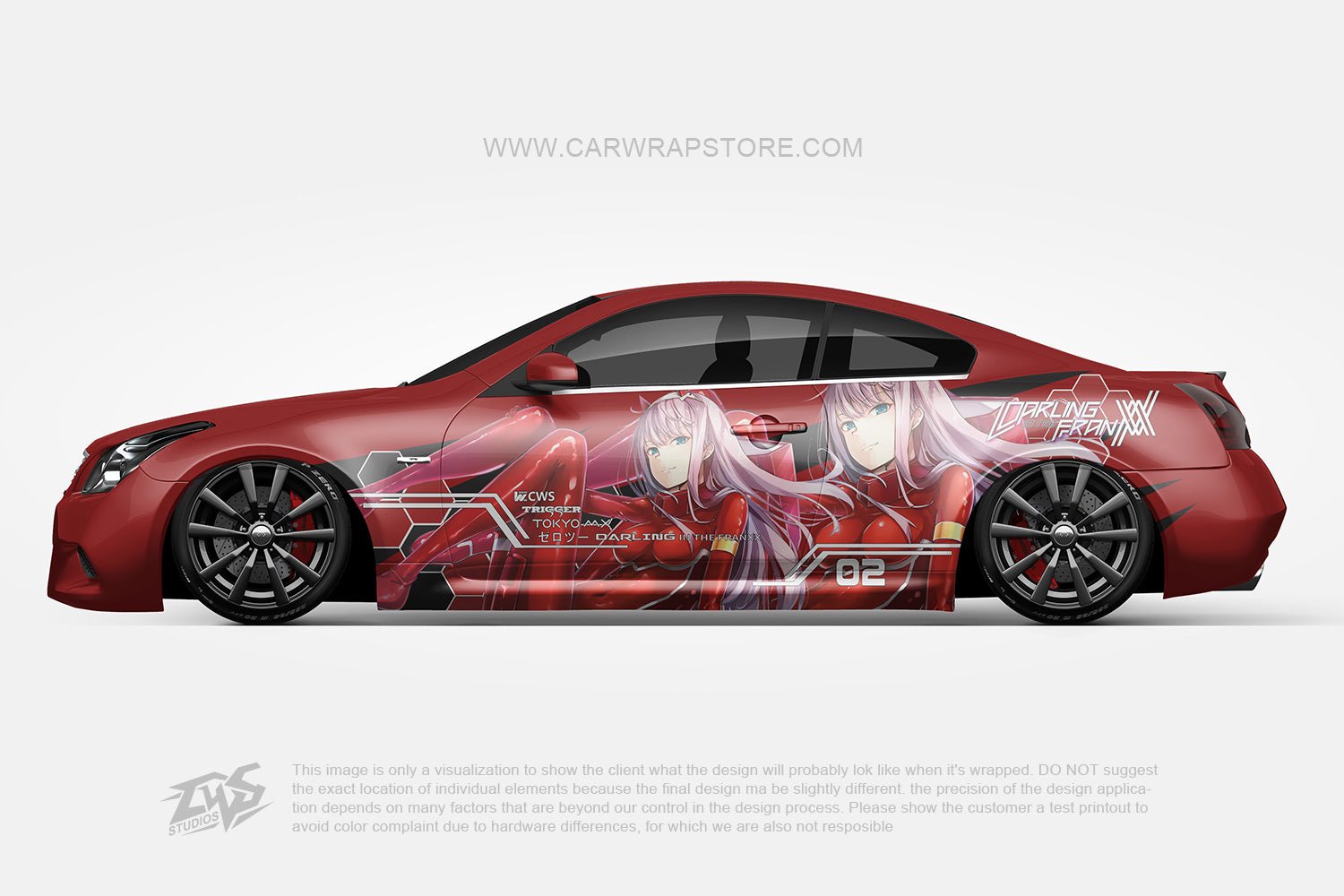 Zero Two DARLING in the FRANXX ITASHA anime car wrap vinyl stickers Fit  With Any Cars