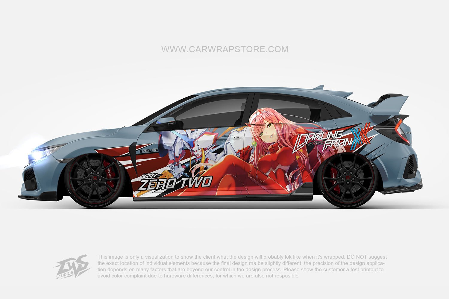 Zero Two DARLING in the FRANXX ITASHA anime car wrap vinyl stickers Fit  With Any Cars