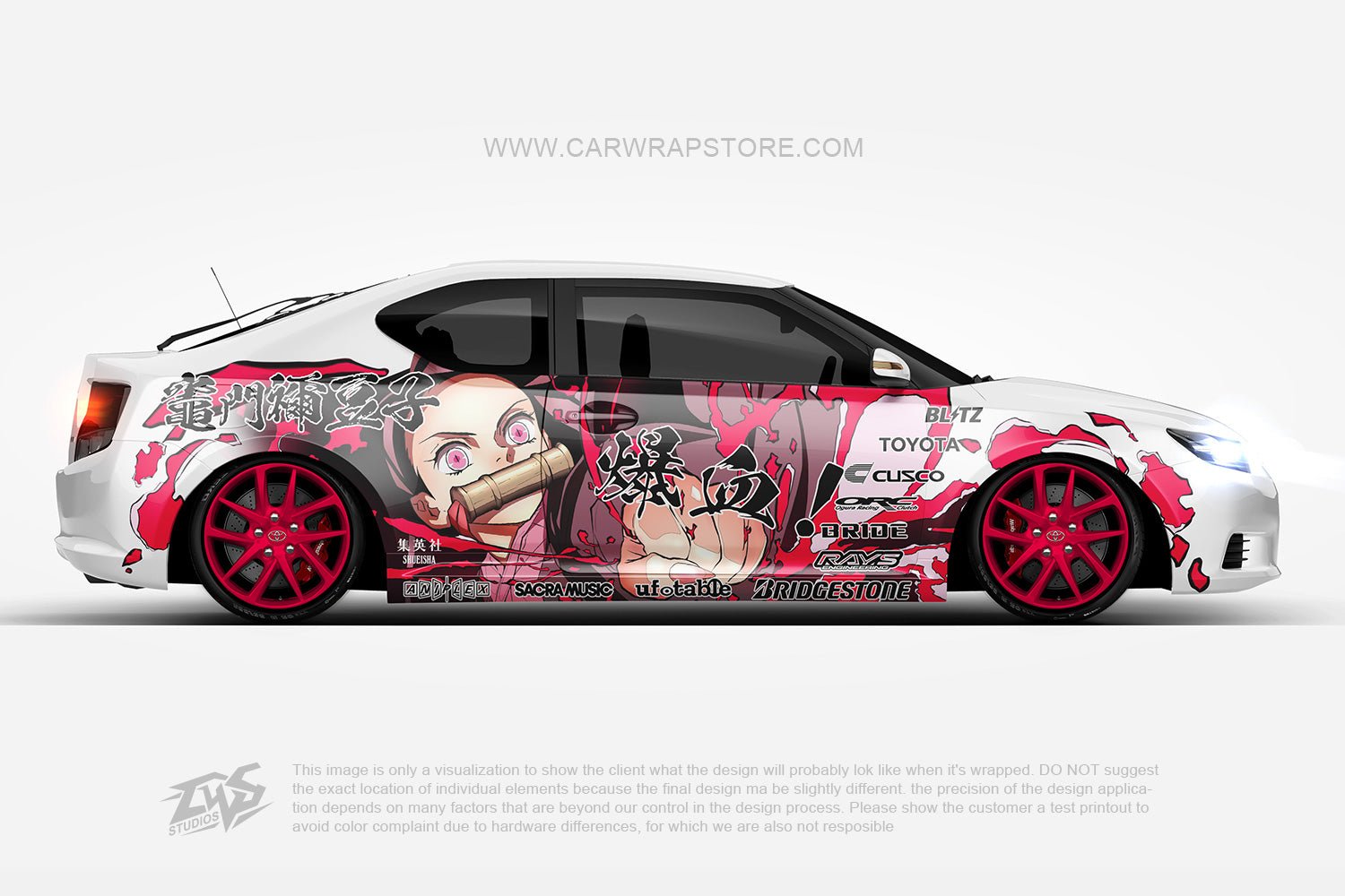 Kamado Nezuko Demon Slayer ITASHA anime car wrap vinyl stickers Fit ...