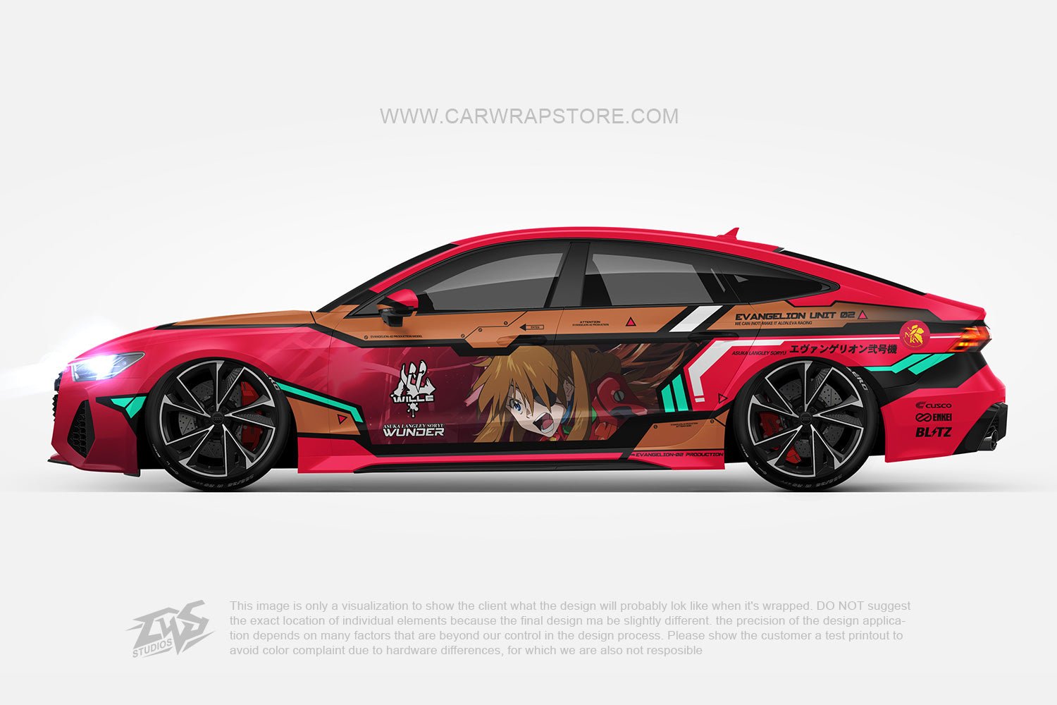 Soryu Asuka Langley Neon Genesis Evangelion EVA ITASHA anime car wrap vinyl  stickers Fit With Any Cars