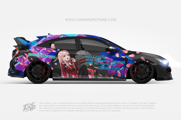 Zero Two DARLING in the FRANXX ITASHA anime car wrap vinyl stickers Fit ...