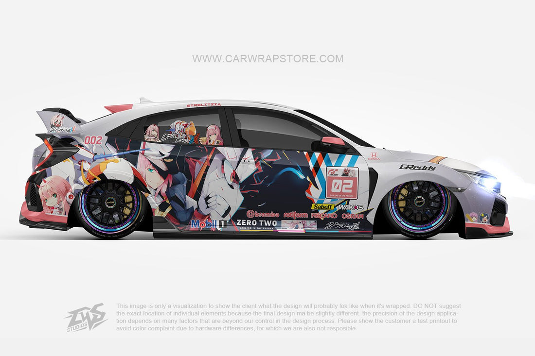 Zero Two DARLING in the FRANXX ITASHA anime car wrap vinyl stickers Fit ...